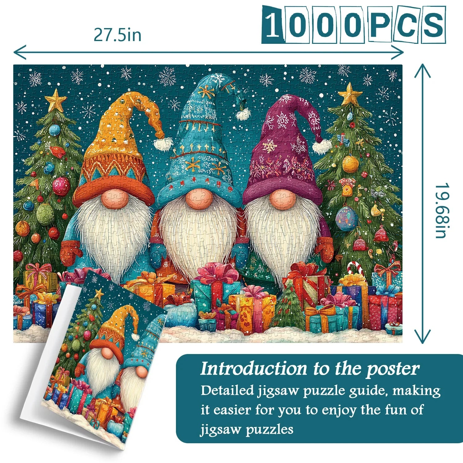 Jolly Snow Gnome Jigsaw Puzzle 1000 Pieces