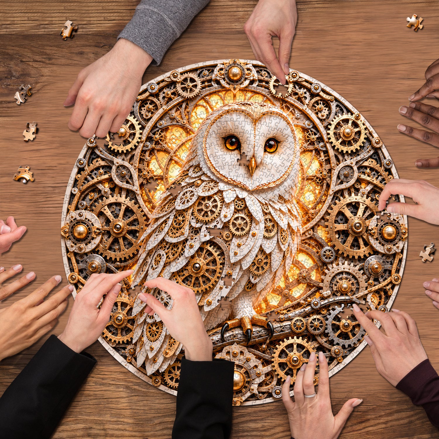 The Golden Gear Owl Jigsaw Puzzle 1000 Pieces