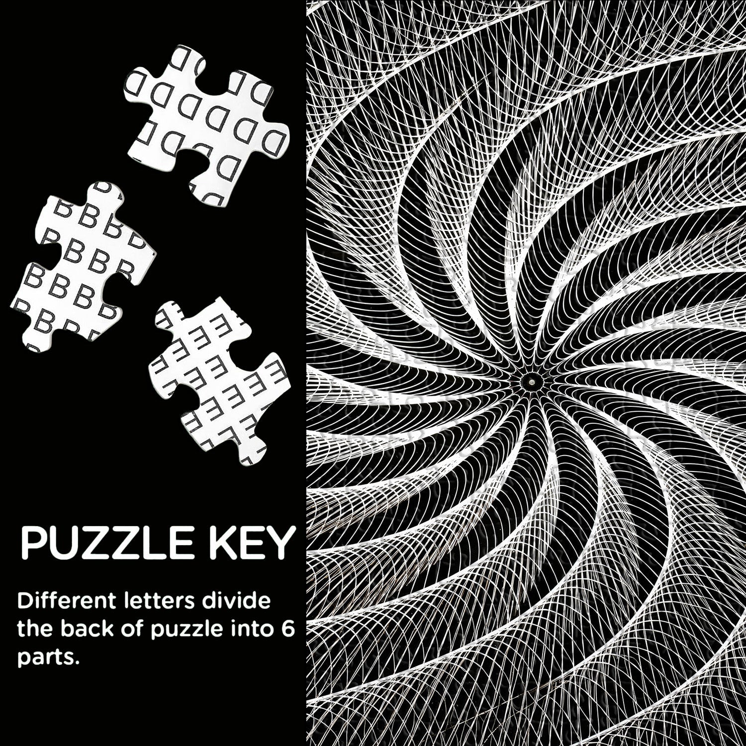Black White Vortex Jigsaw Puzzle 1000 Pieces