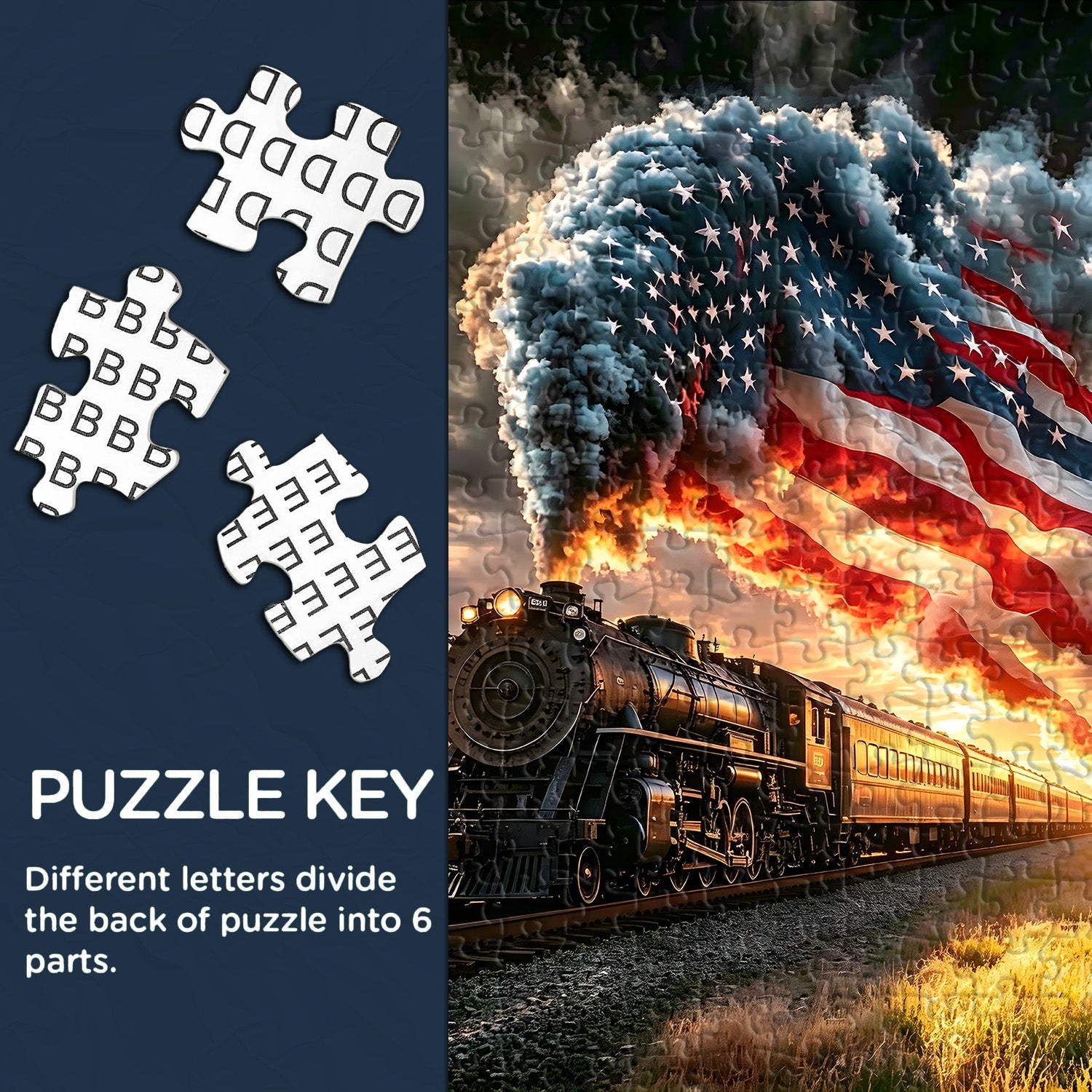 Western Sunset Train Puzzle 1000 Teile