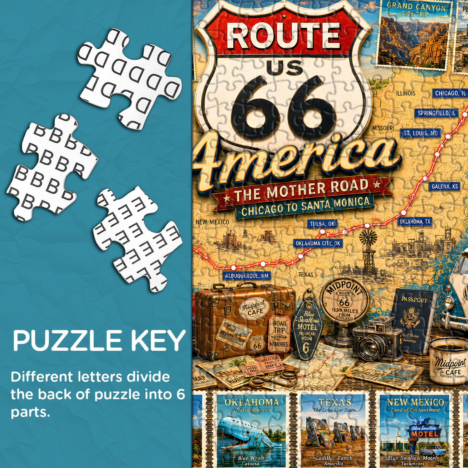 Route 66 Travel Jigsaw Puzzle 1000 Pieces
