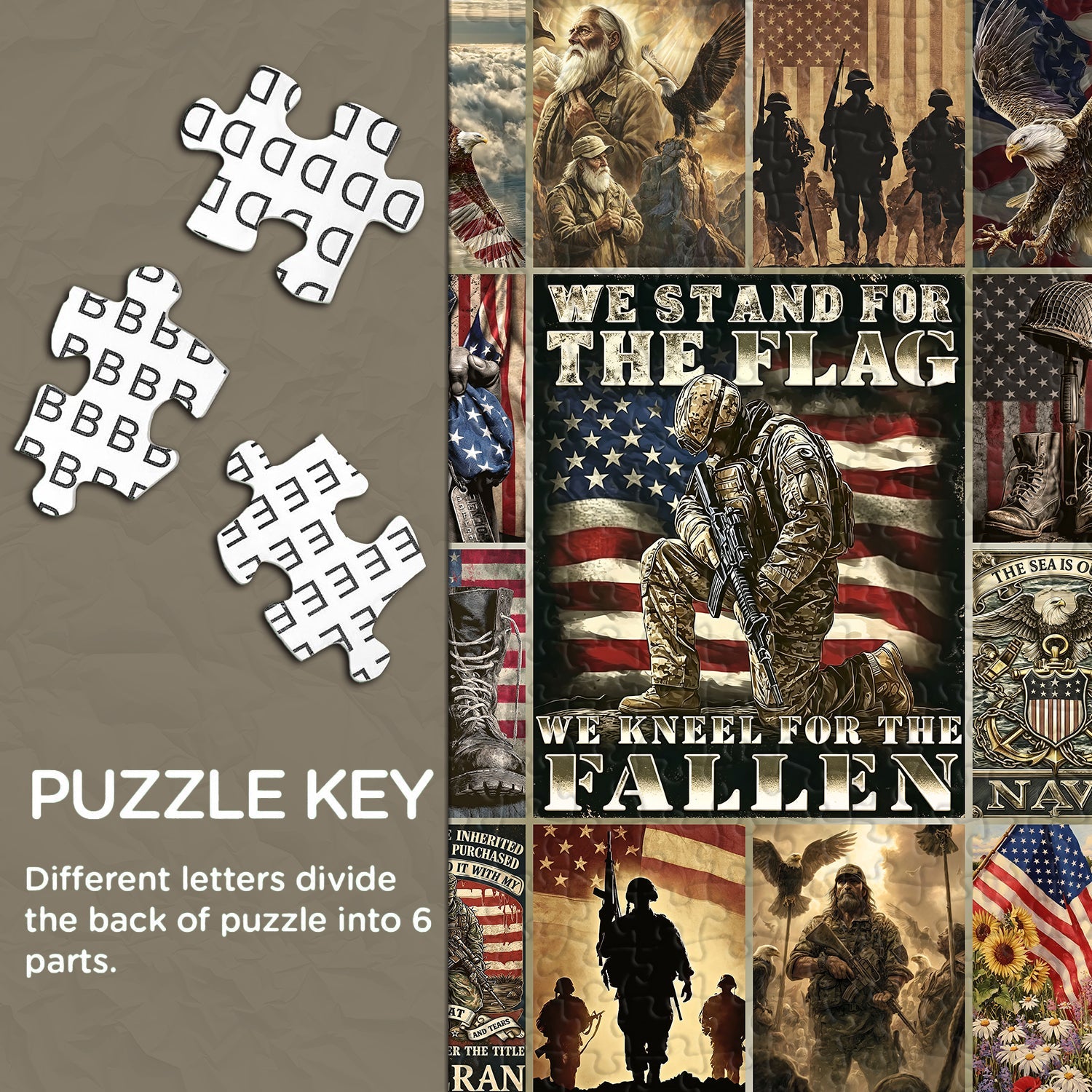 Patriot Veteran Eagle Flag Puzzle 1000 Teile