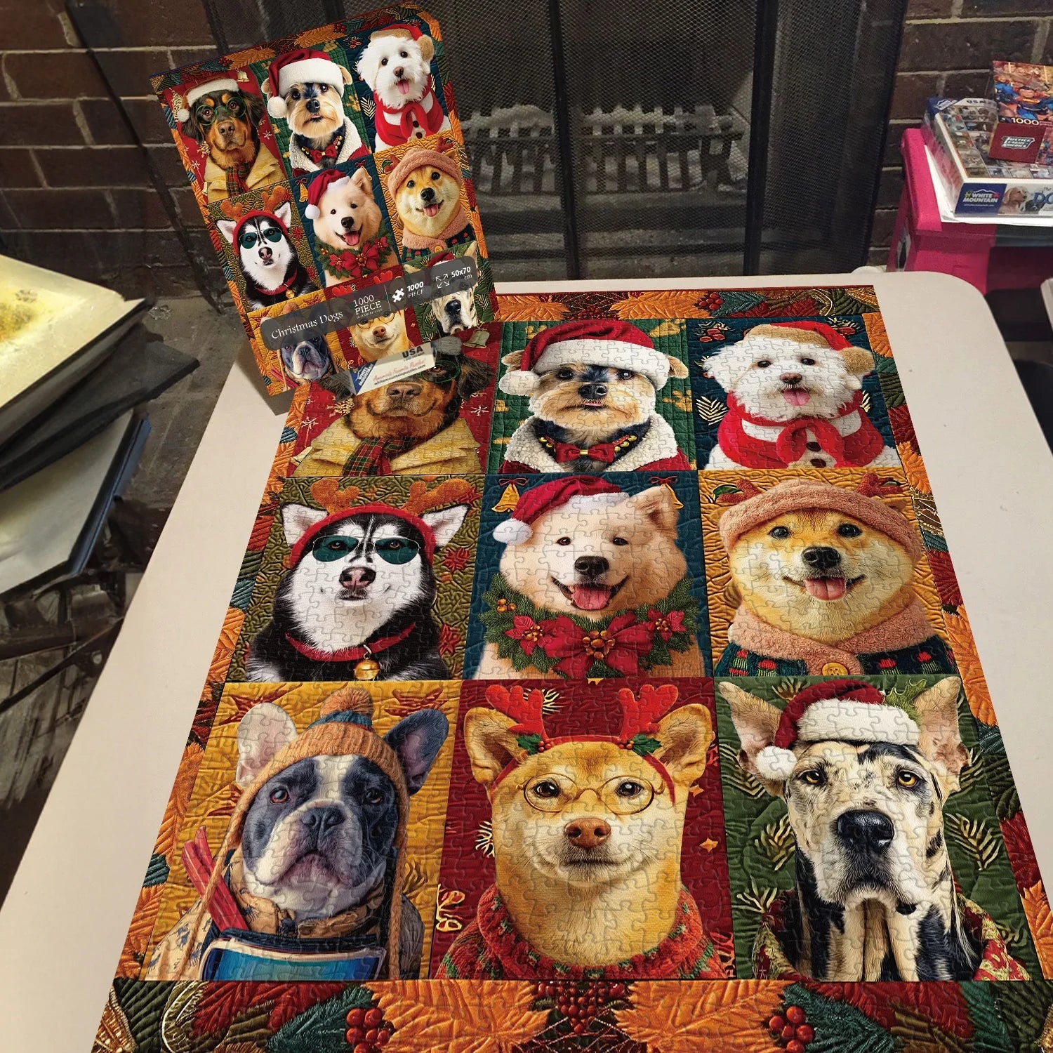 Christmas Dogs Jigsaw Puzzle 1000 Pieces