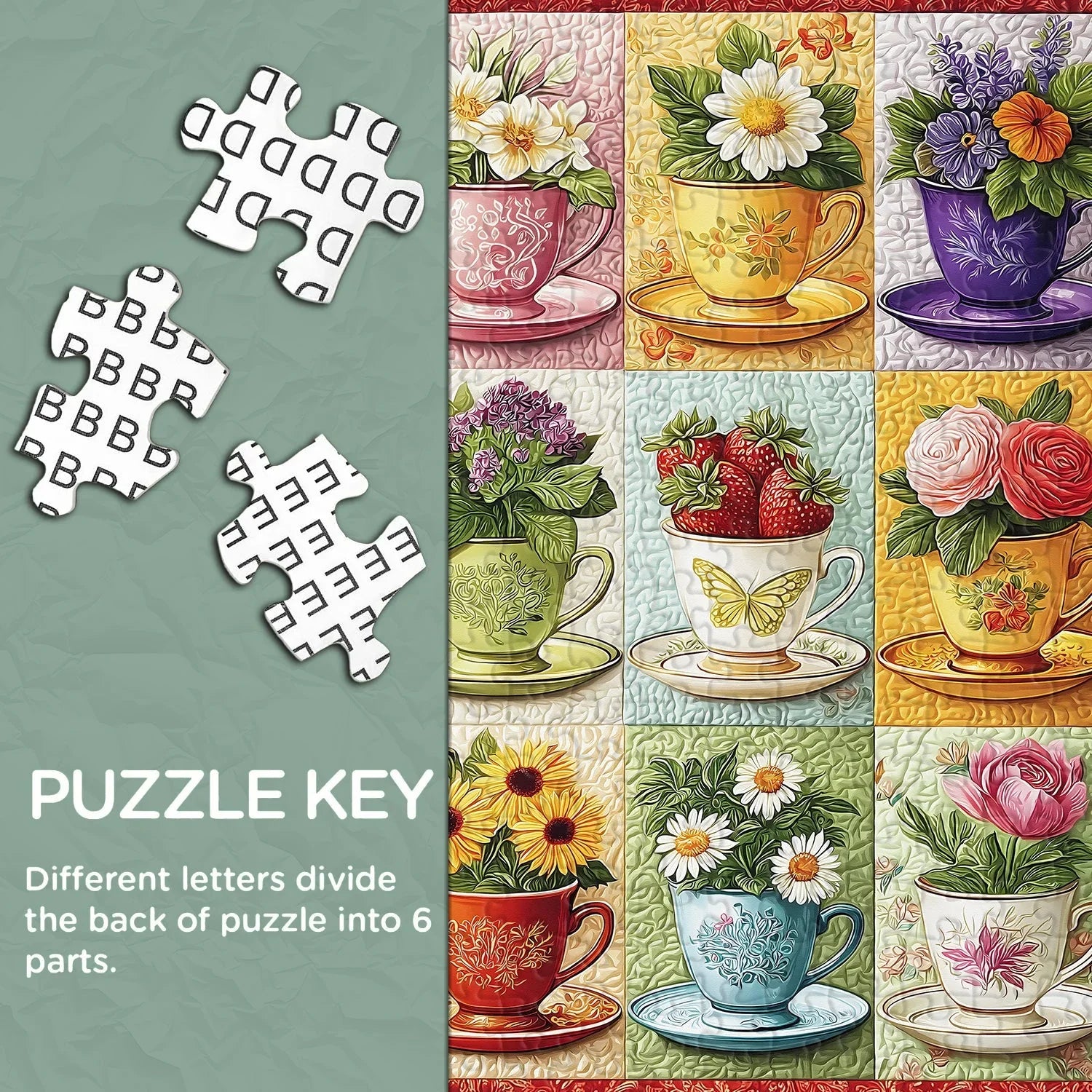 Blooming Teacups Jigsaw Puzzle 1000 Pieces