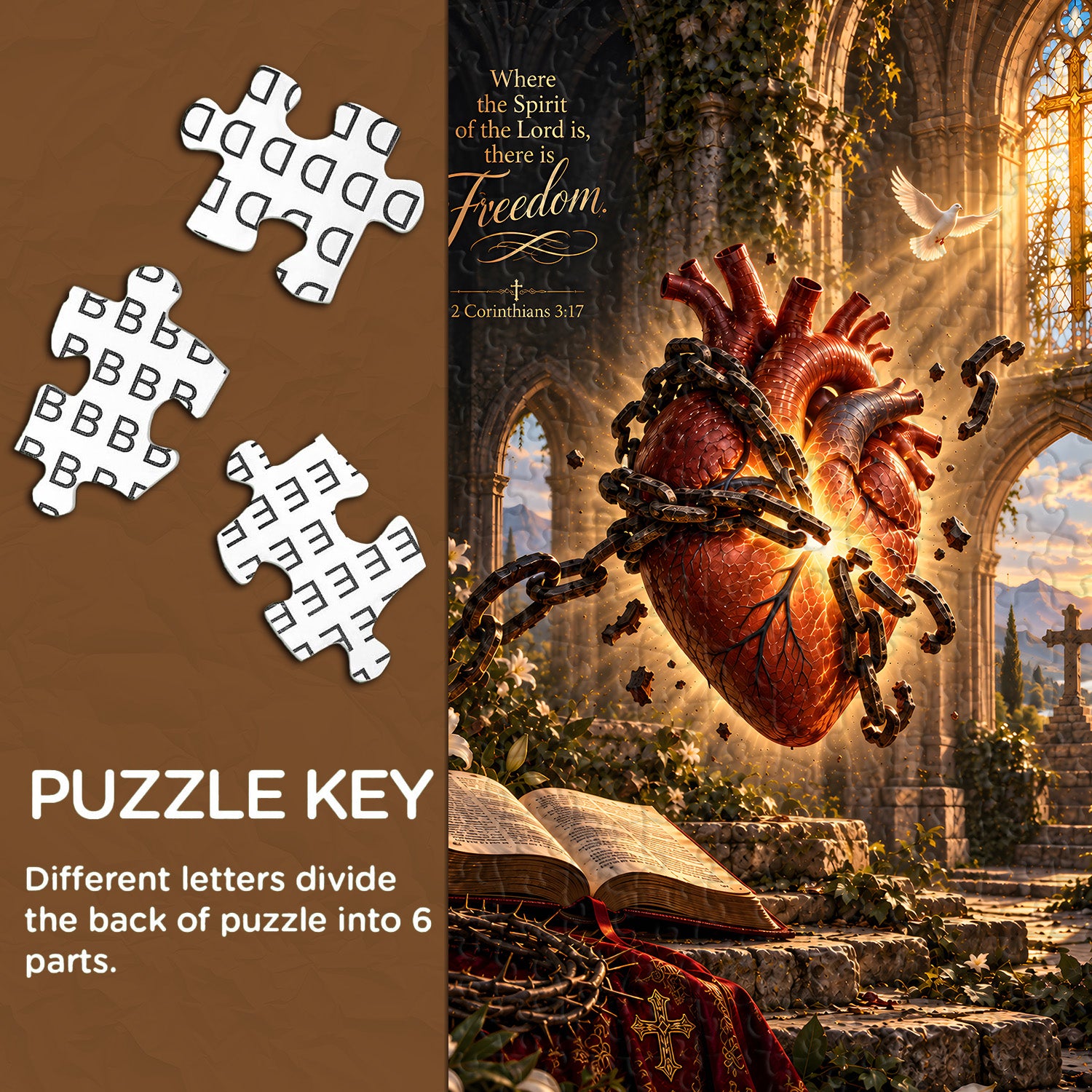 Gebrochene Ketten, Herz-Jesu-Puzzle, 1000 Teile