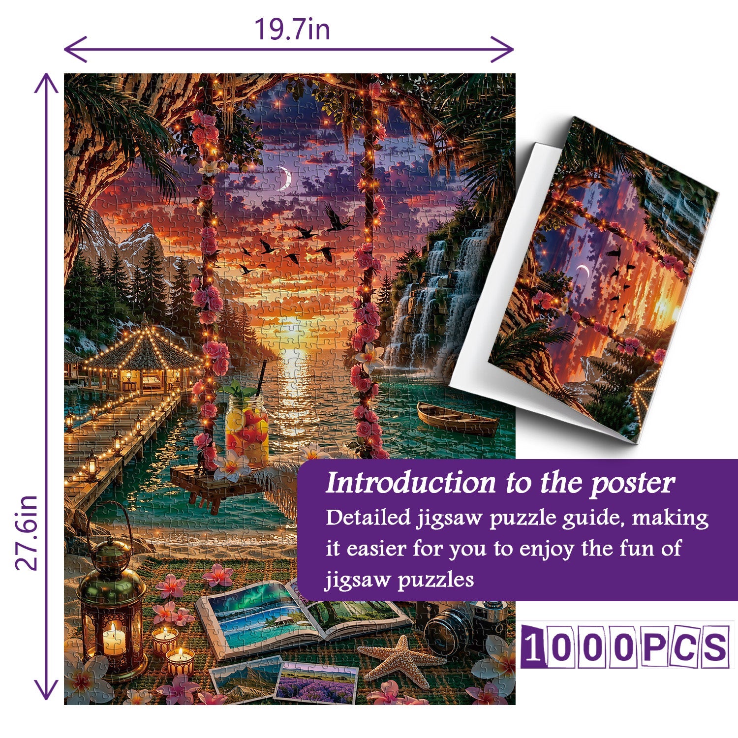 Puzzle Balançoire Coucher de Soleil 1000 Pièces