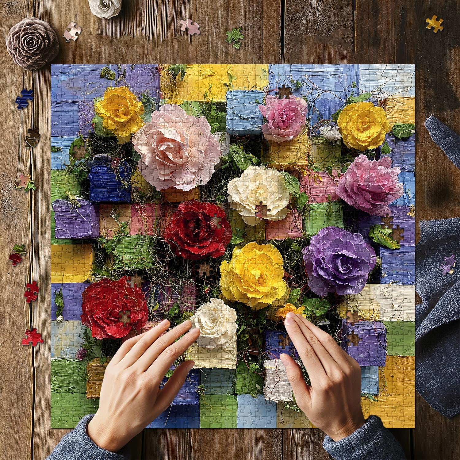 Roses Mosaic Jigsaw Puzzle 1000 Pieces