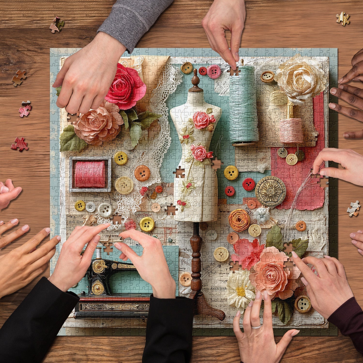 Floral Sewing Atelier Puzzle 1000 Teile