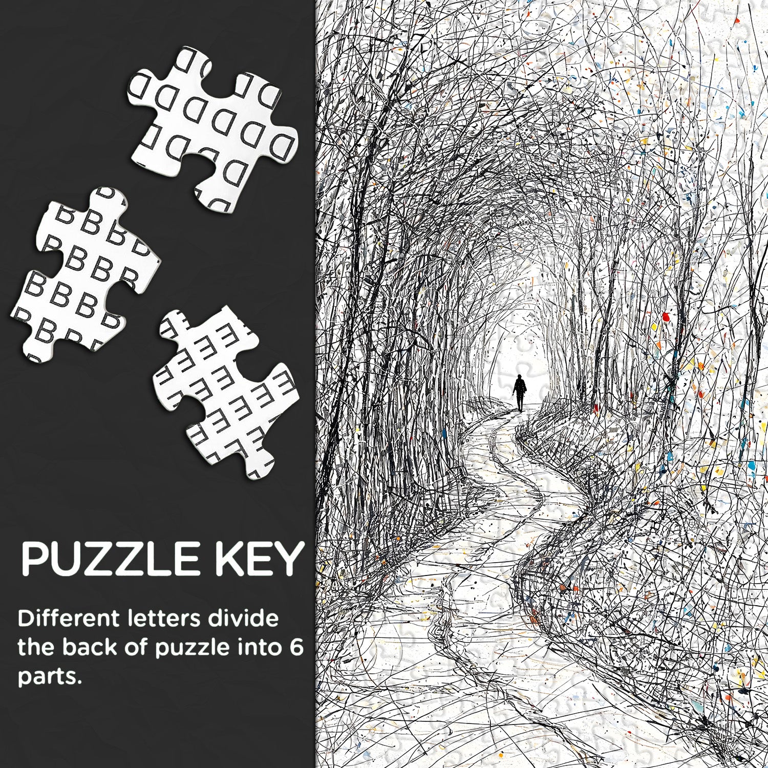 Puzzle Line Art Lone Walker 1000 pièces
