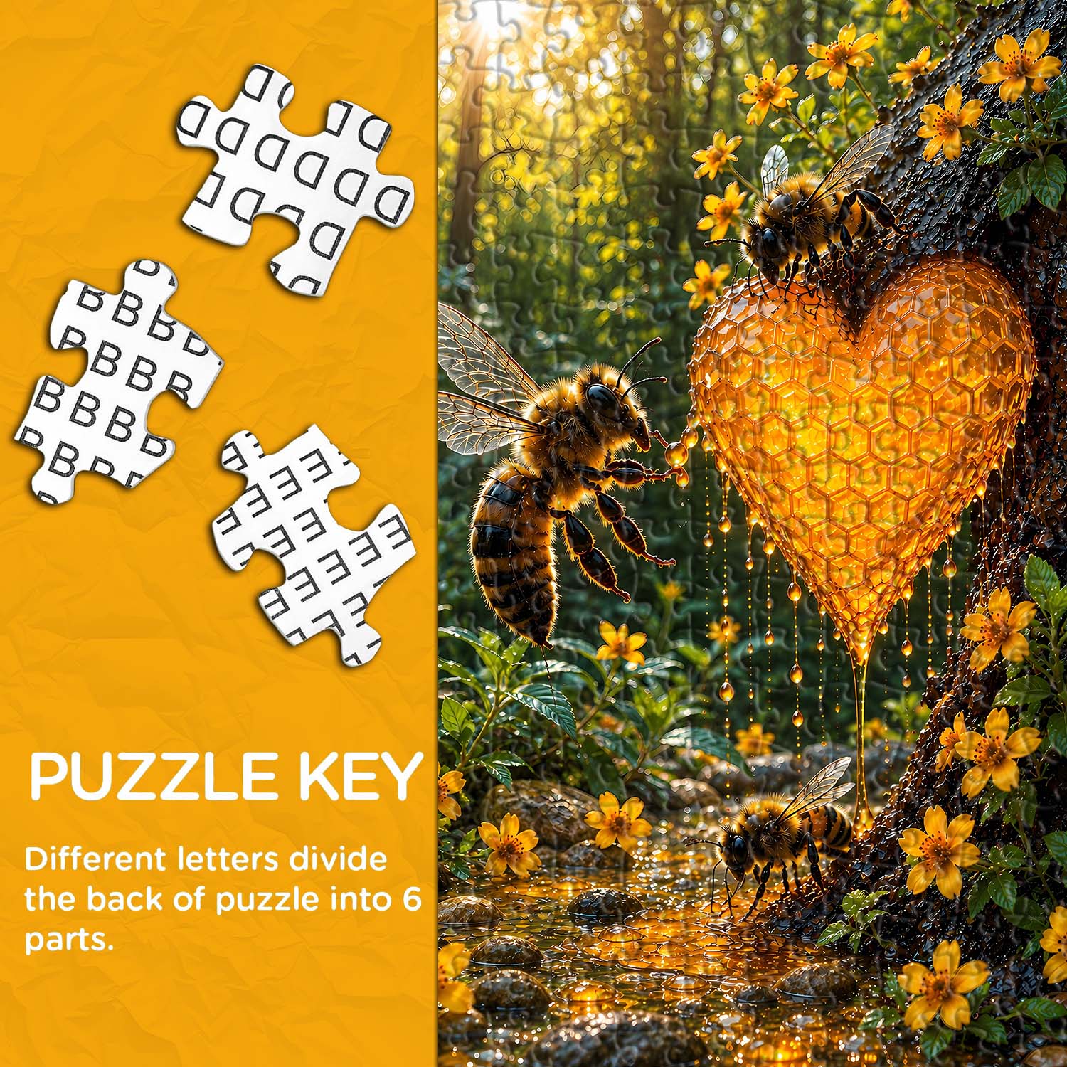 Sunlit Honey Heart Puzzle 1000 Teile