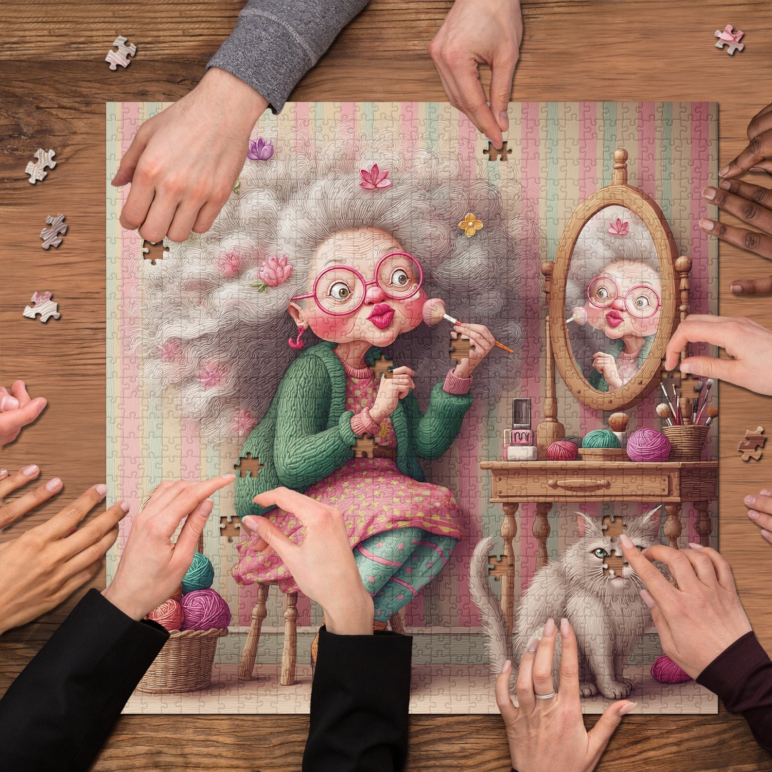 Flowery Grandma Jigsaw Puzzle 1000 Pieces