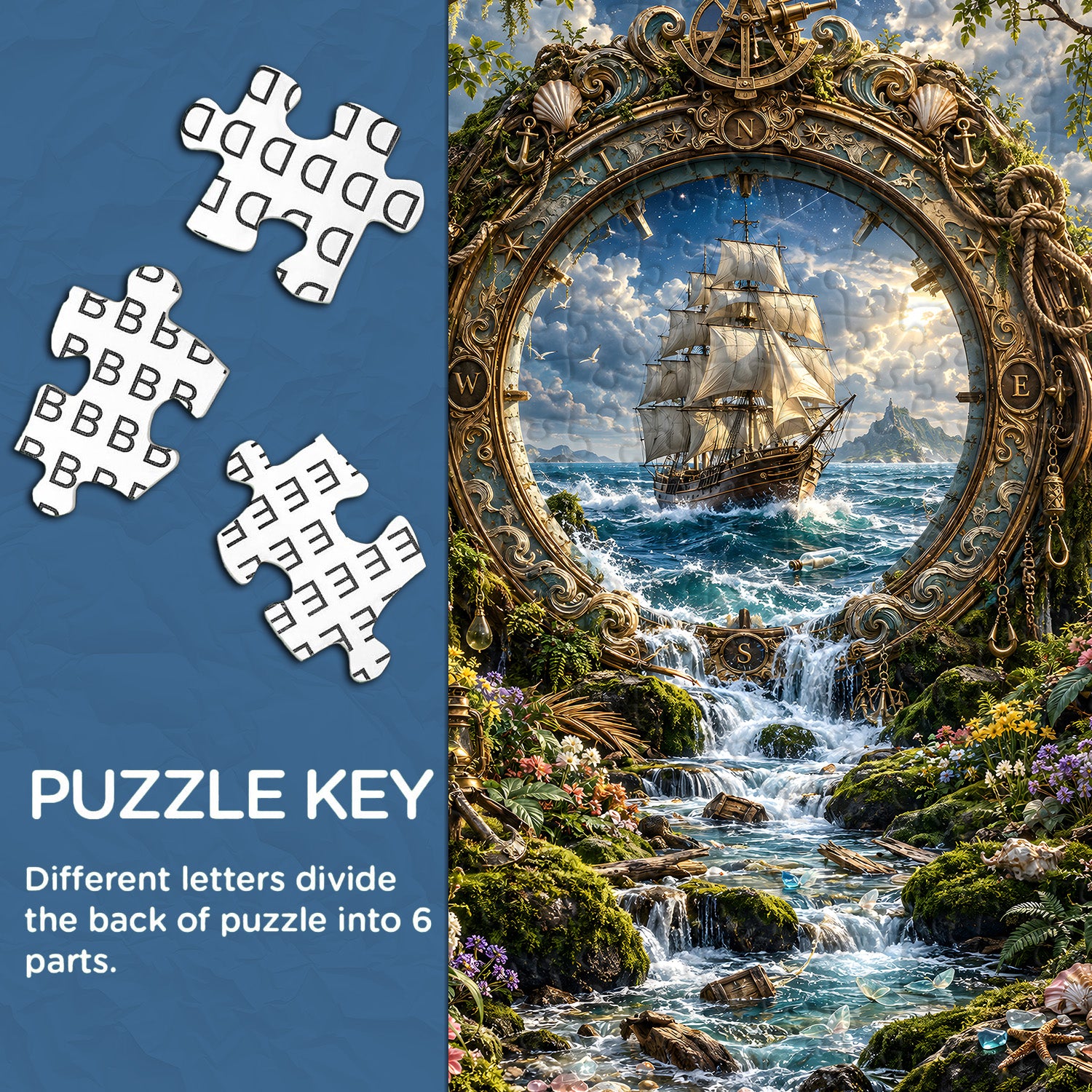 Segel- und Kompass-Puzzle, 1000 Teile