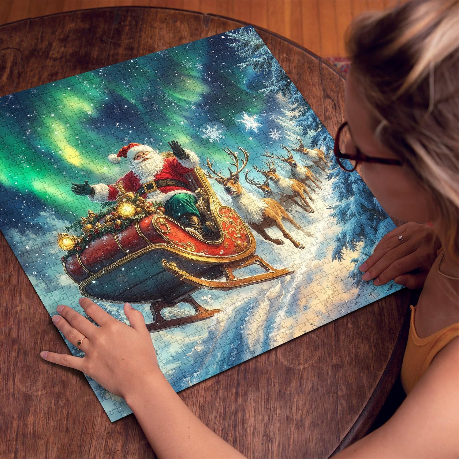 Starlit Reindeer Journey Jigsaw Puzzle 1000 Pieces