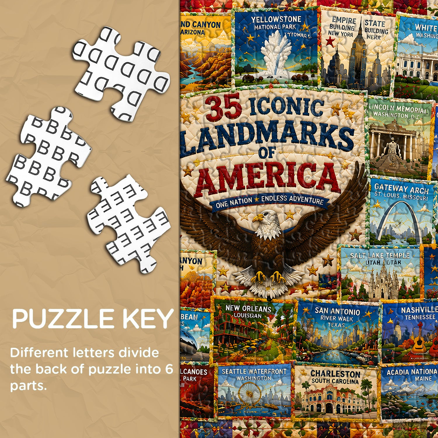 USA Iconic Sights Jigsaw Puzzle 1000 Pieces