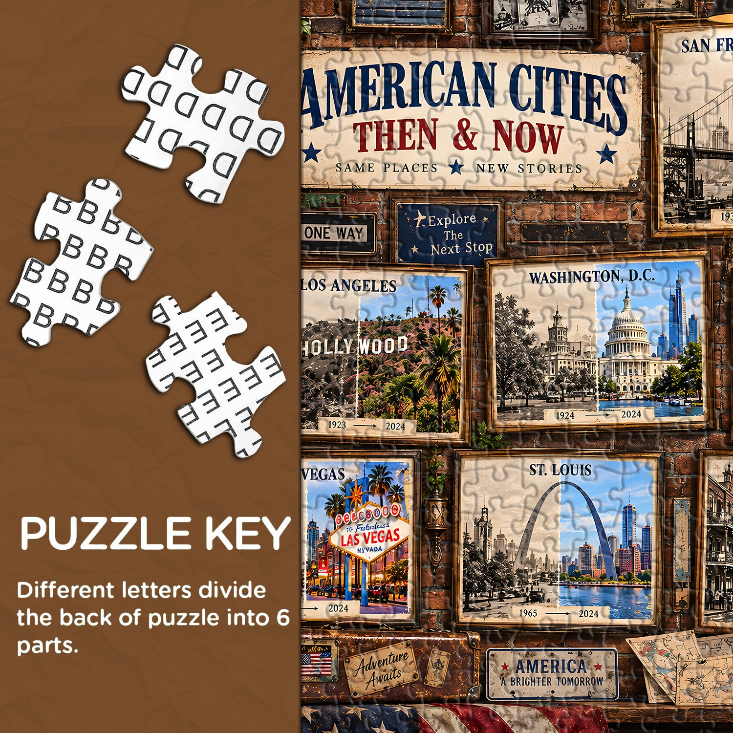 Amerika damals und heute Puzzle 1000 Teile