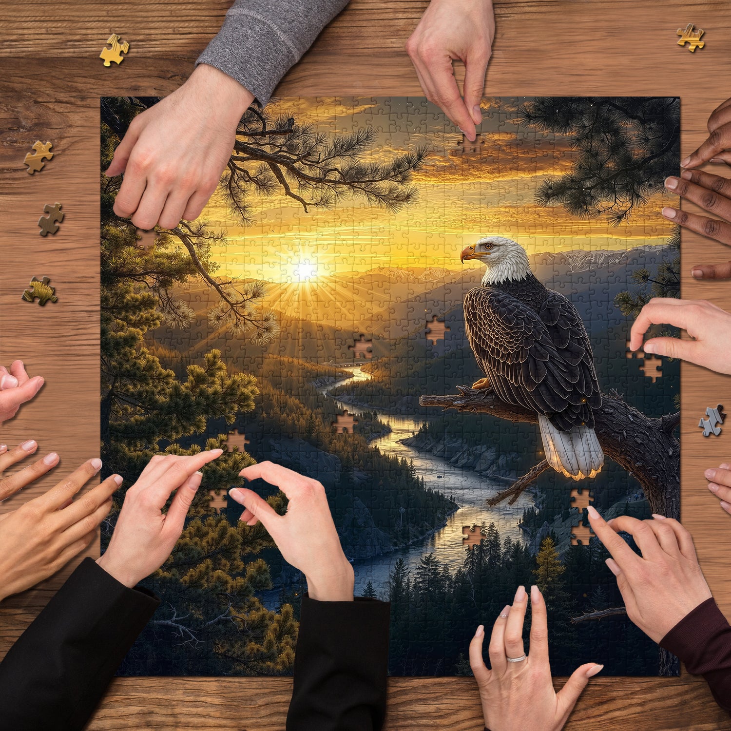 Puzzle Aquila al tramonto 1000 pezzi
