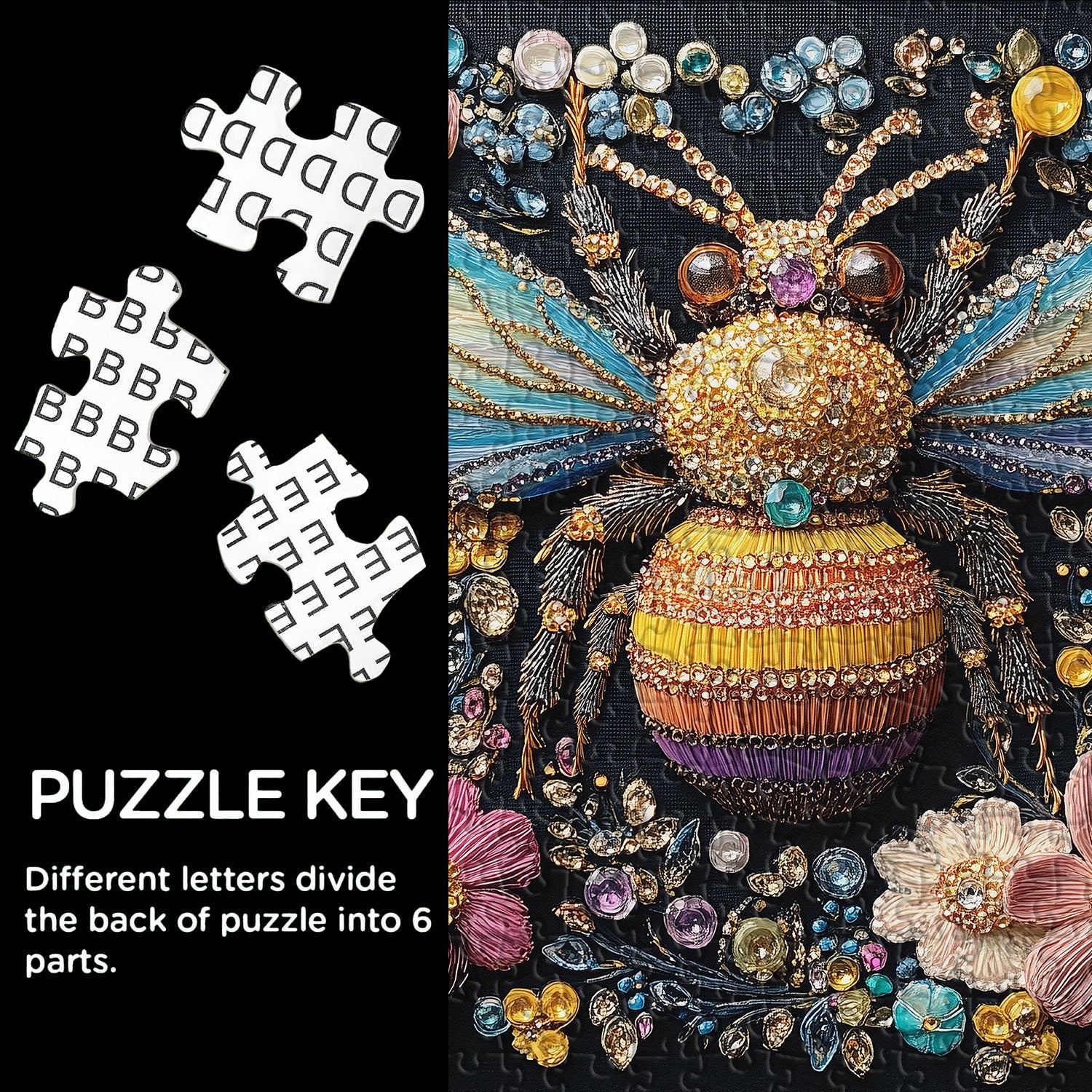 Juwelenbesetztes Biene-Puzzle 1000 Teile