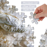 White Papercut Parrot Jigsaw Puzzle 1000 Pieces