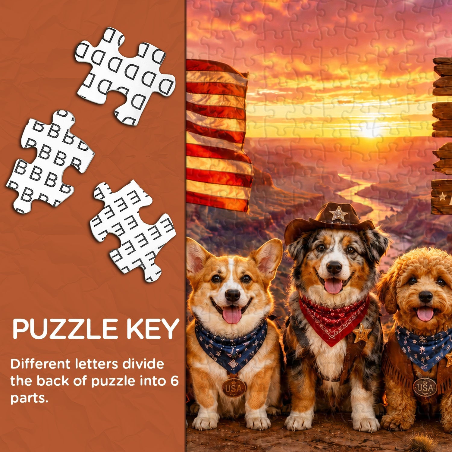 Cowboy Dog Crew Jigsaw Puzzle 1000 Pieces