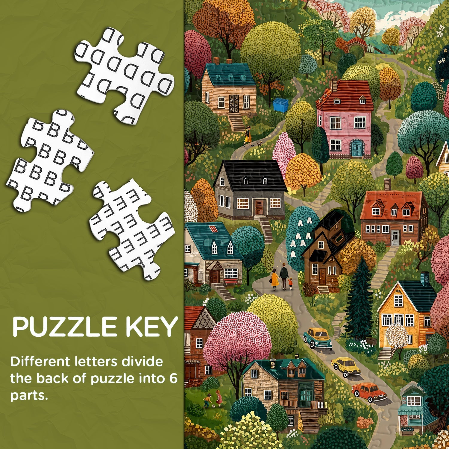 Vivid Village Jigsaw Puzzle 1000 Pieces