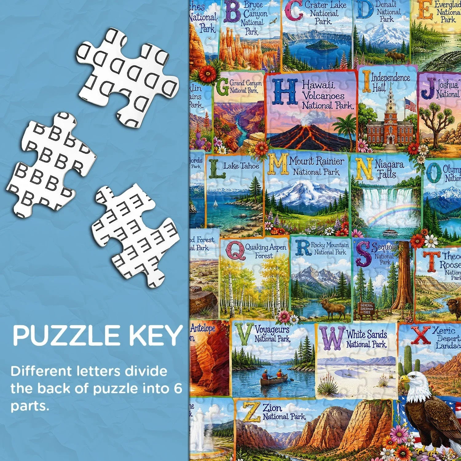 Nationalpark-Alphabet-Puzzle, 1000 Teile