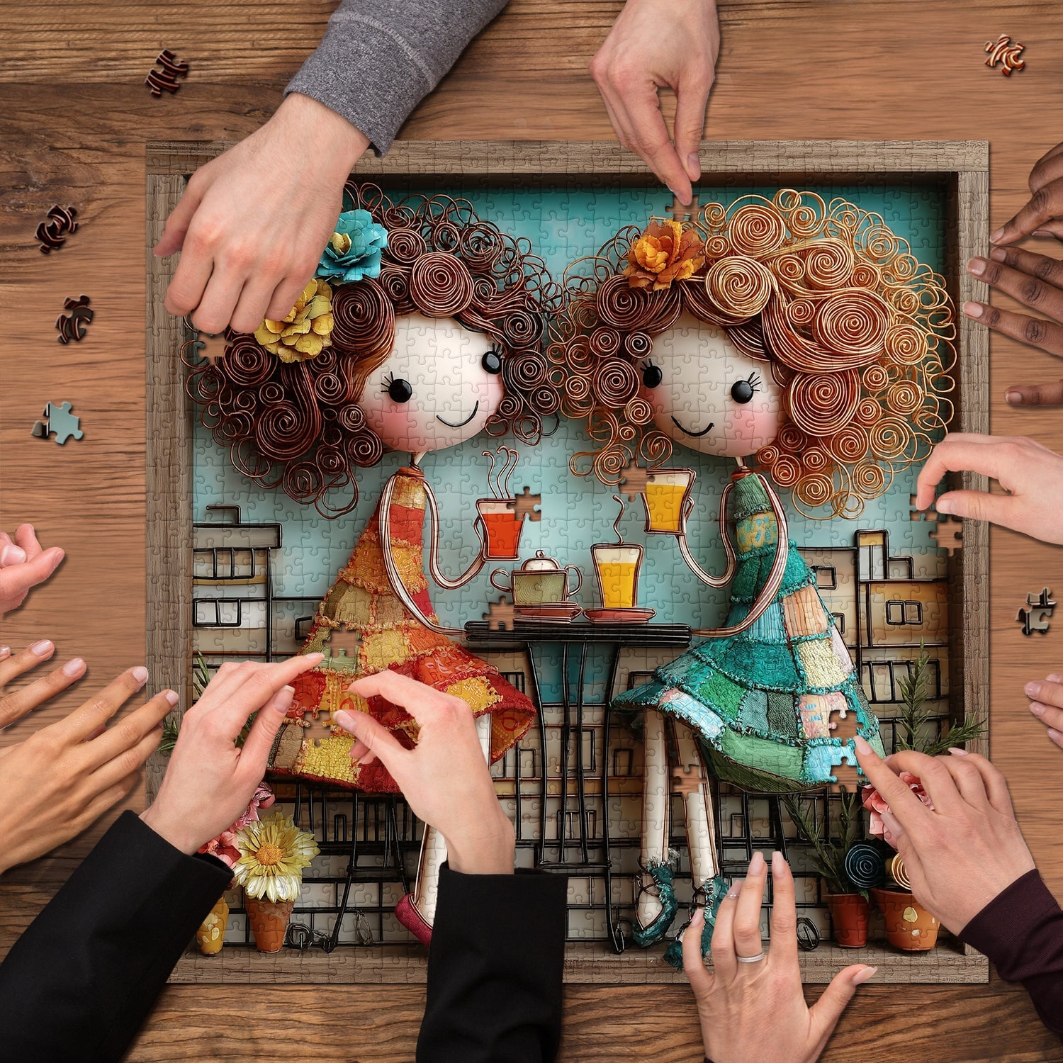 Sisters' Afternoon Tea Jigsaw Puzzle 1000 Pieces