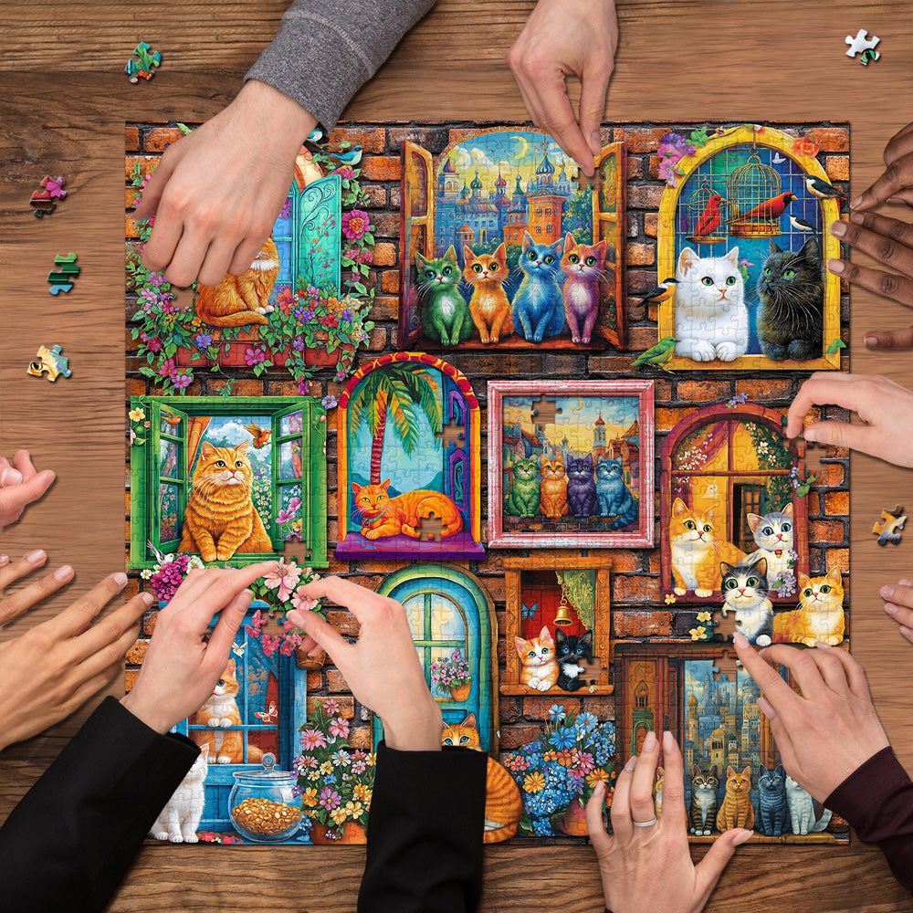 Feline Window Collection Jigsaw Puzzle 1000 Pieces