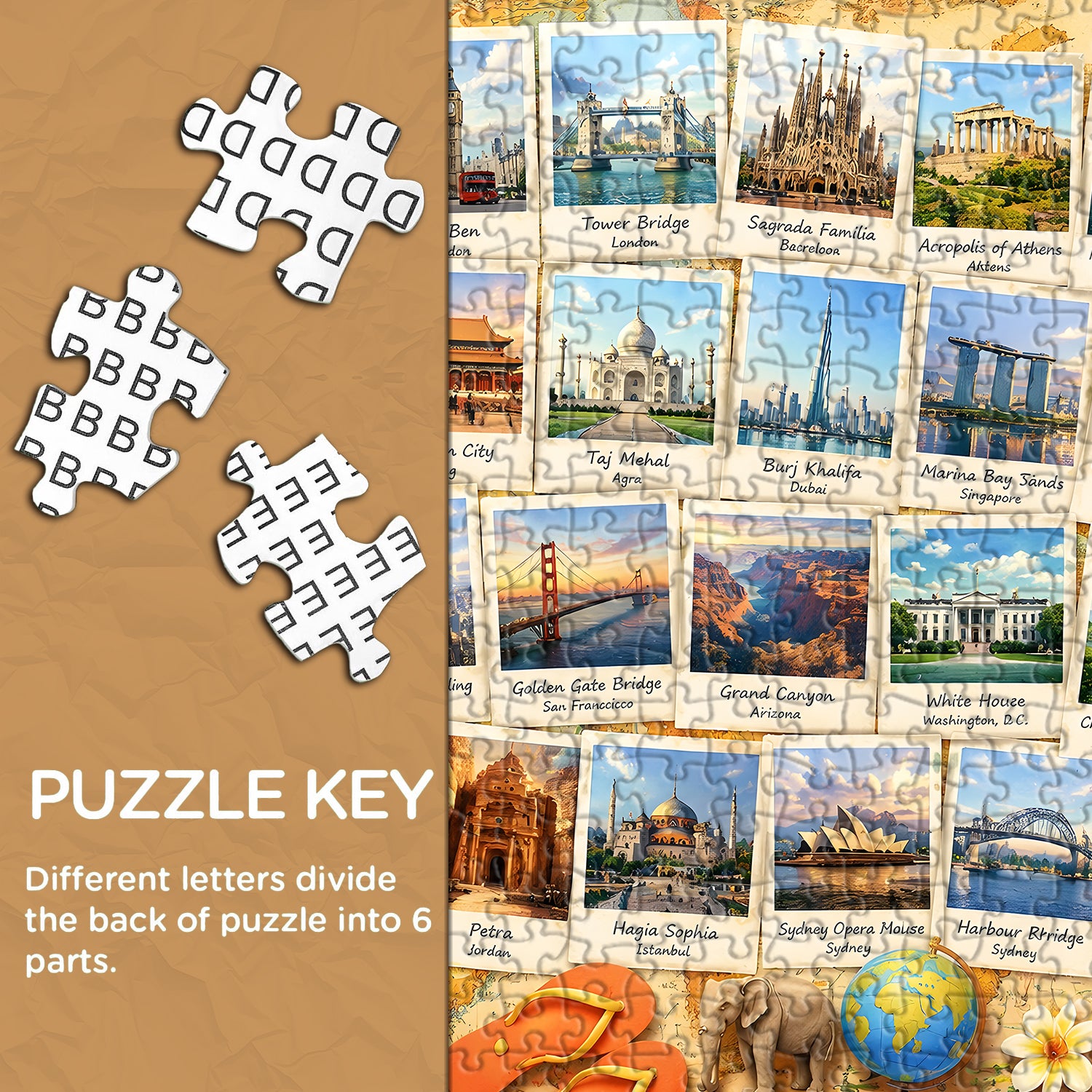 Puzzle „Sehenswürdigkeiten der Welt“ 1000 Teile