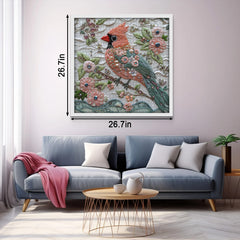 Floral gewebtes Kardinal -Puzzle 1000 Teile