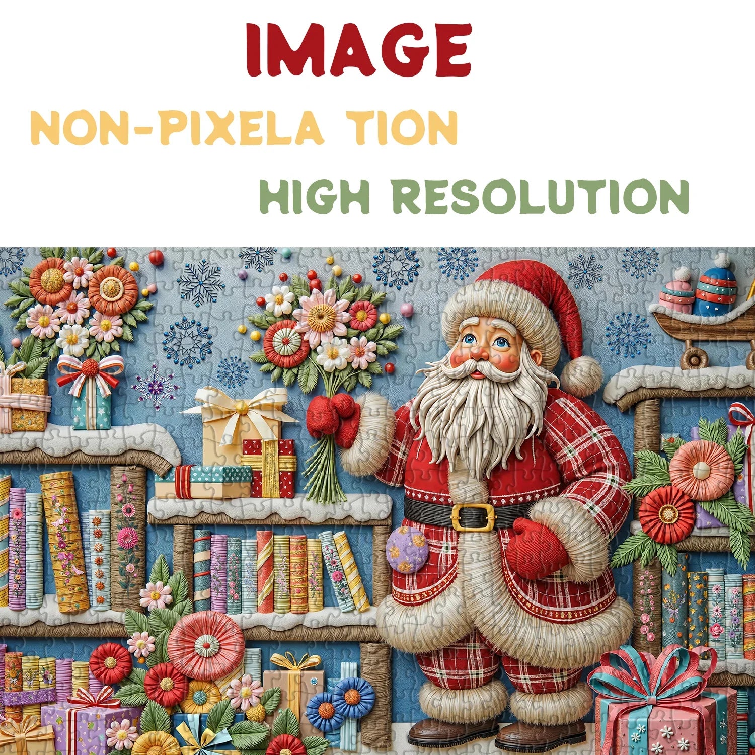 Santa's Bloomed Blessing Jigsaw Puzzle 1000 Pieces