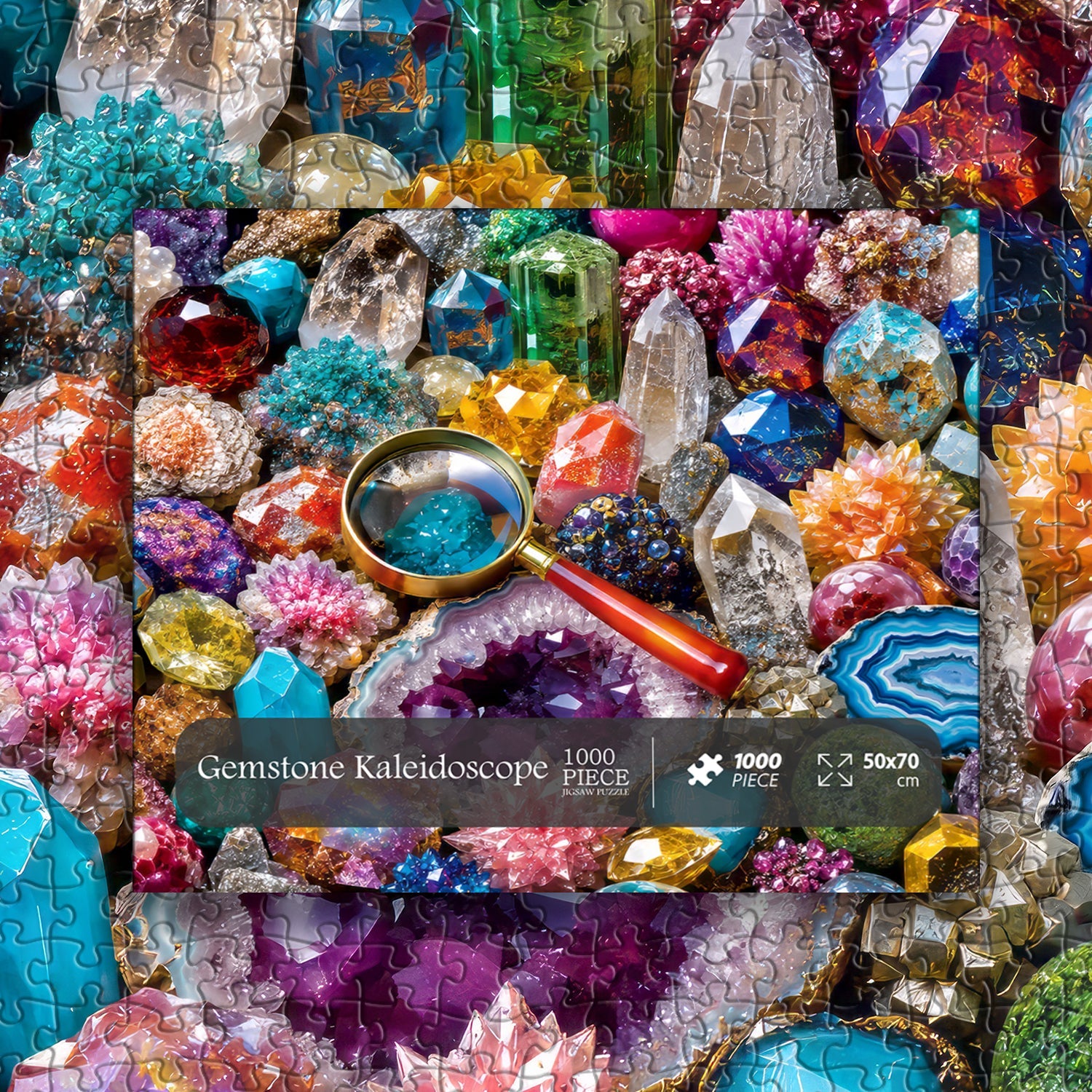 Rompecabezas de caleidoscopio de piedras preciosas, 1000 piezas
