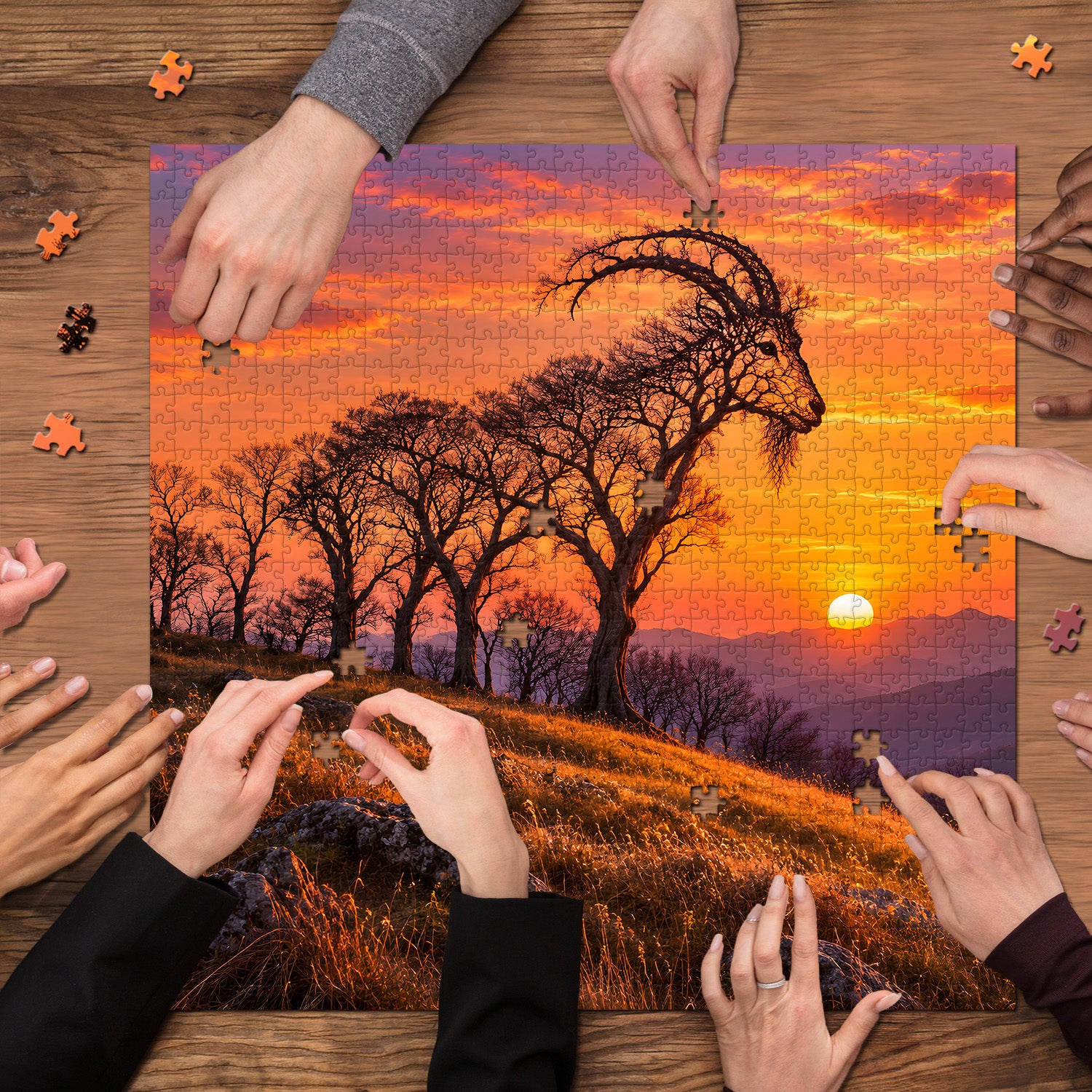Baum-Ziege-Puzzle 1000 Teile