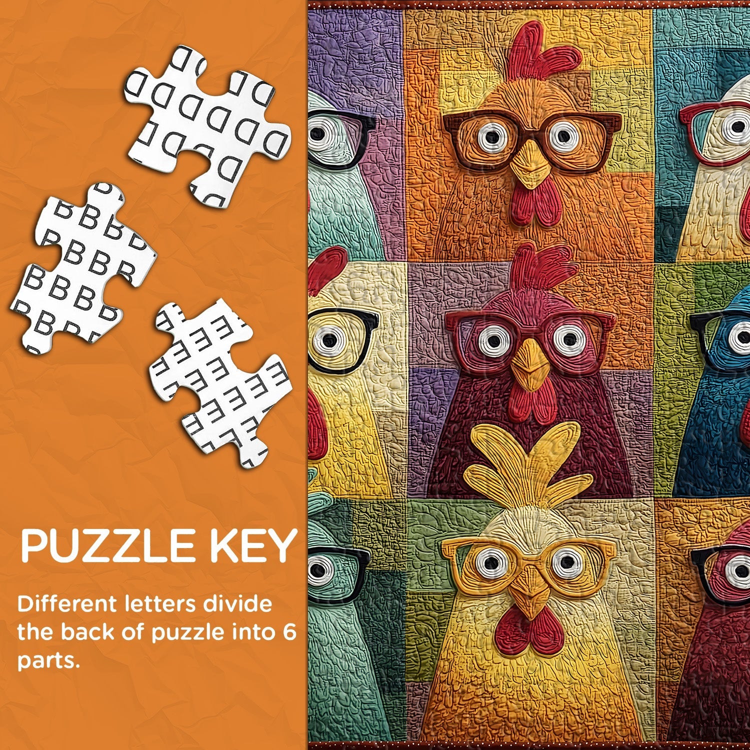 Fabric Chicken Fun Jigsaw Puzzle 1000 Pieces