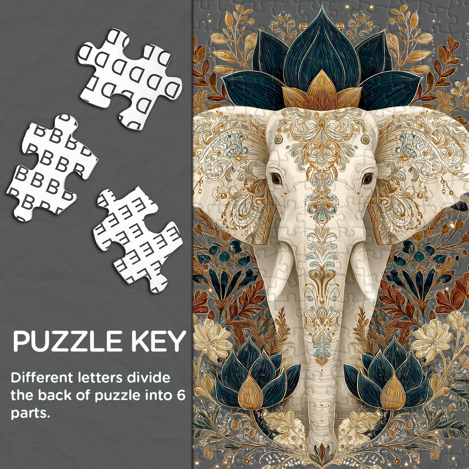 Golden Elephant Whispers Jigsaw Puzzle 1000 Pieces