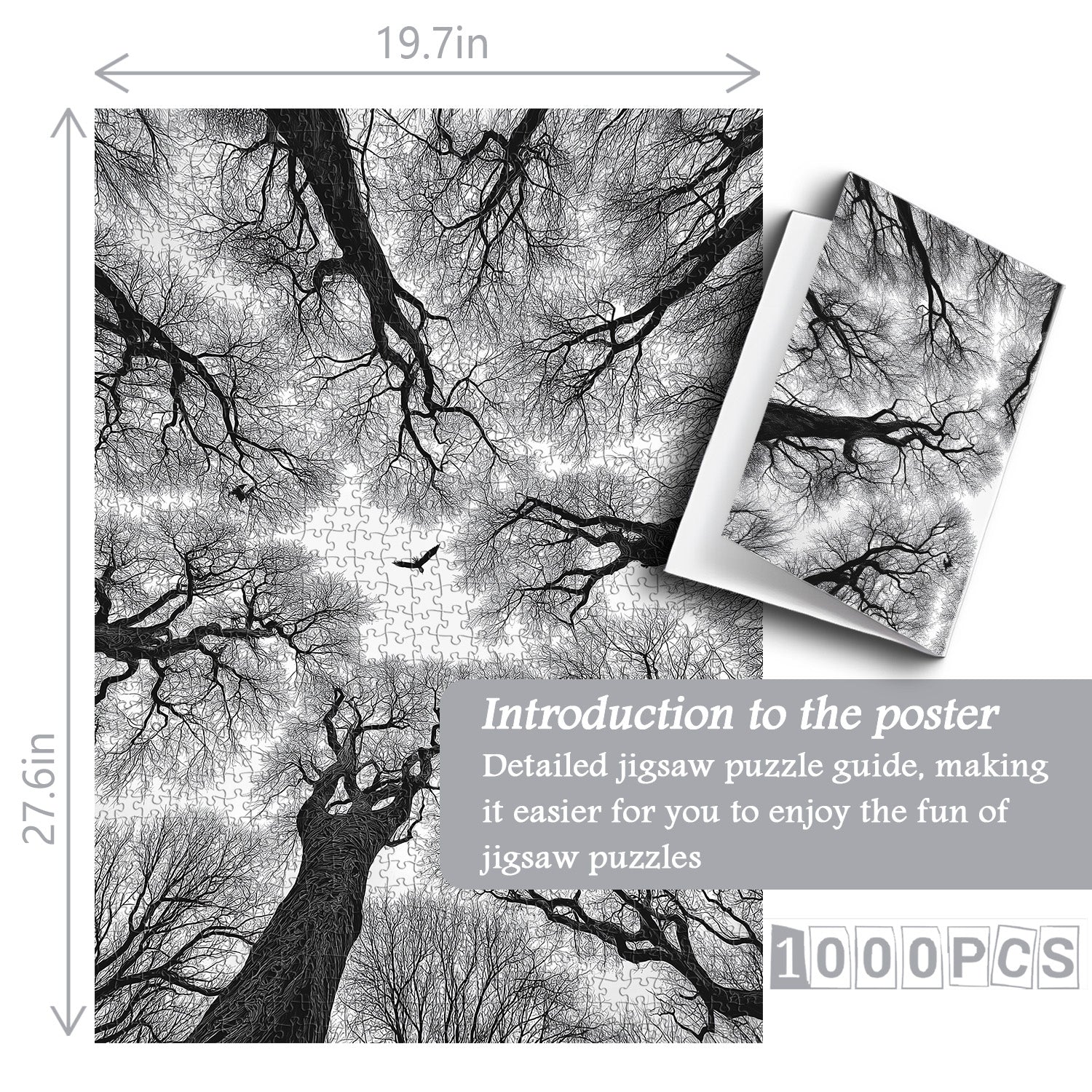 Black & White Trees Jigsaw Puzzle 1000 Pieces