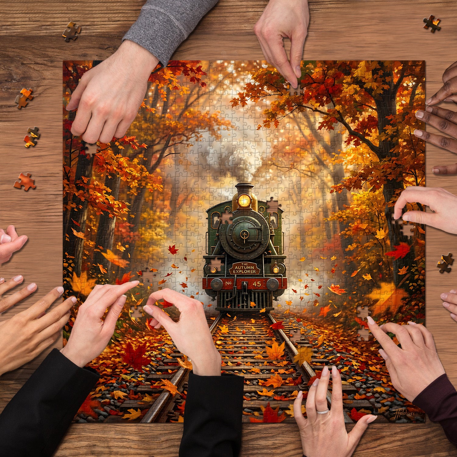 Herbstliches Abenteuerzug-Puzzle 1000 Teile