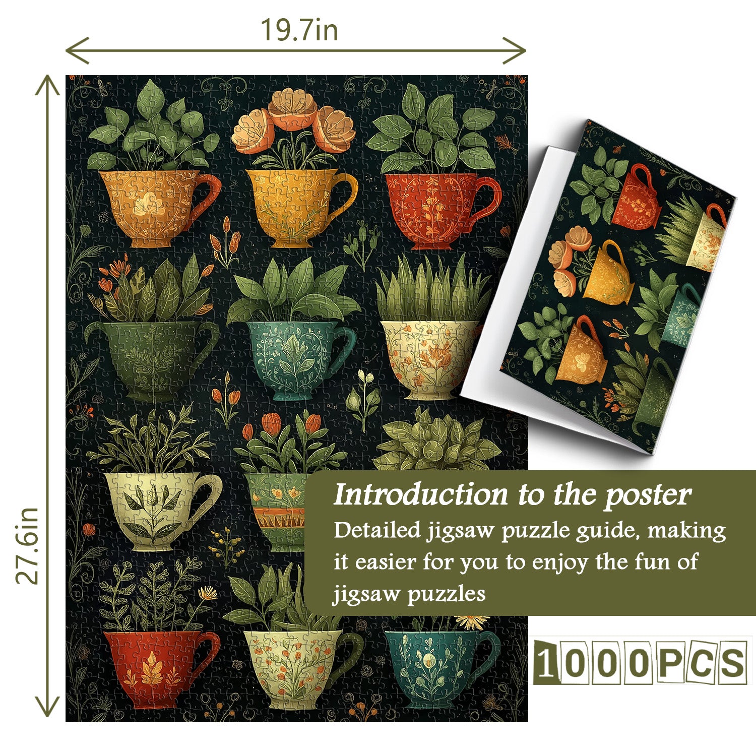 Plant-Loaded Cups Jigsaw Puzzle 1000 Pieces