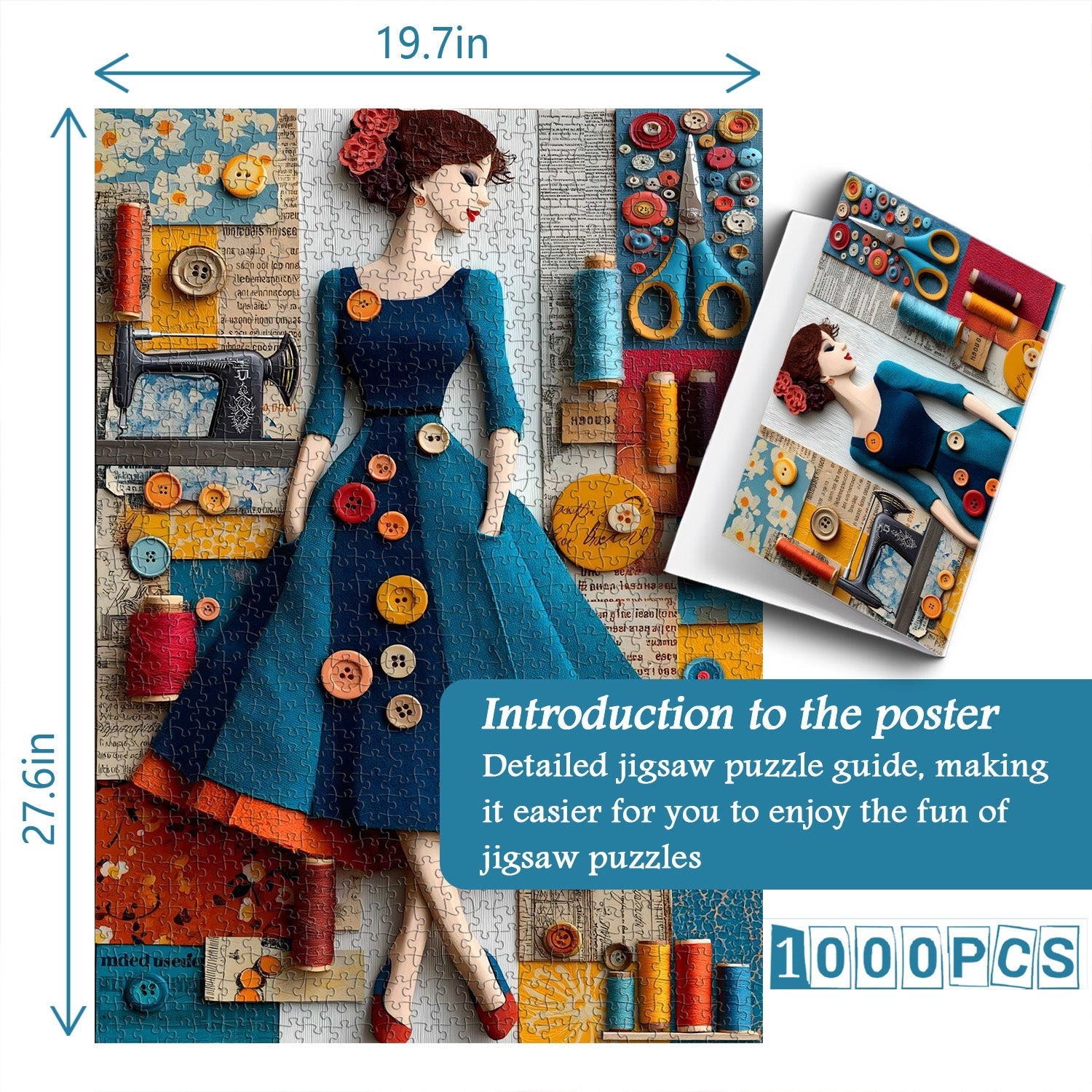 Vintage Sewing Muse Jigsaw Puzzle 1000 Pieces