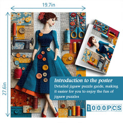 Vintage Sewing Muse Jigsaw Puzzle 1000 Pieces