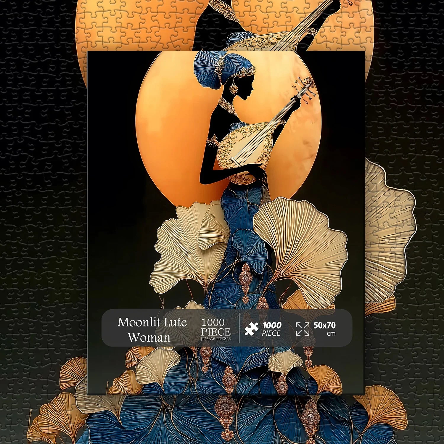 Moonlit Lute Woman Jigsaw Puzzle 1000 Pieces