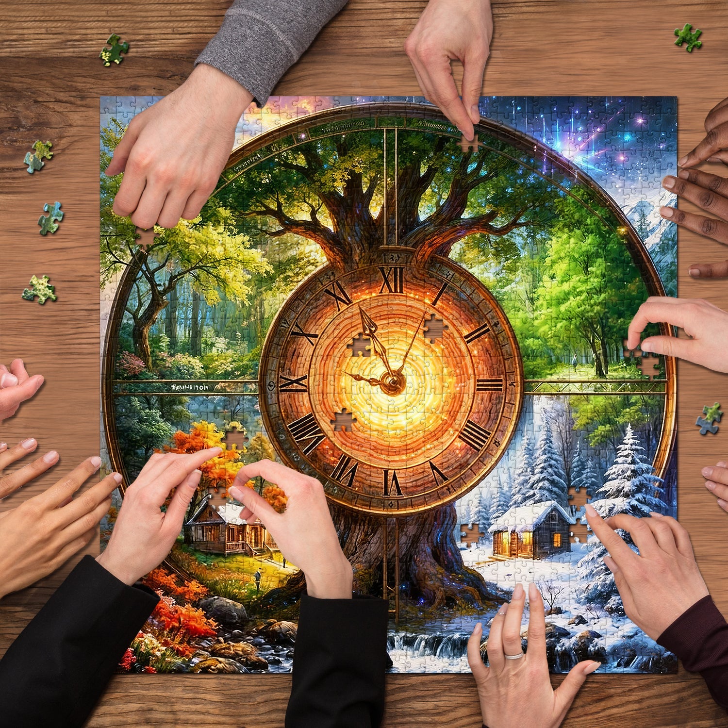 Clock of Seasons Jigsaw Puzzle 1000 Pieces
