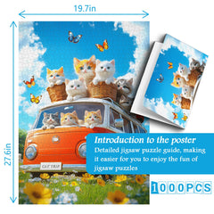 Sunny Cat Ride Jigsaw Puzzle 1000 Pieces