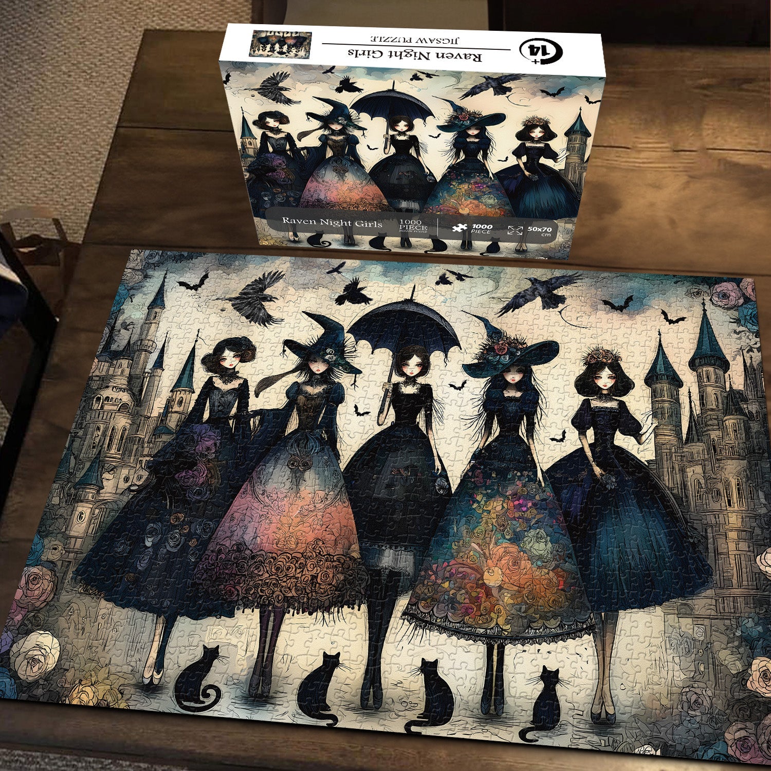 Raven Night Girls Jigsaw Puzzle 1000 Pieces