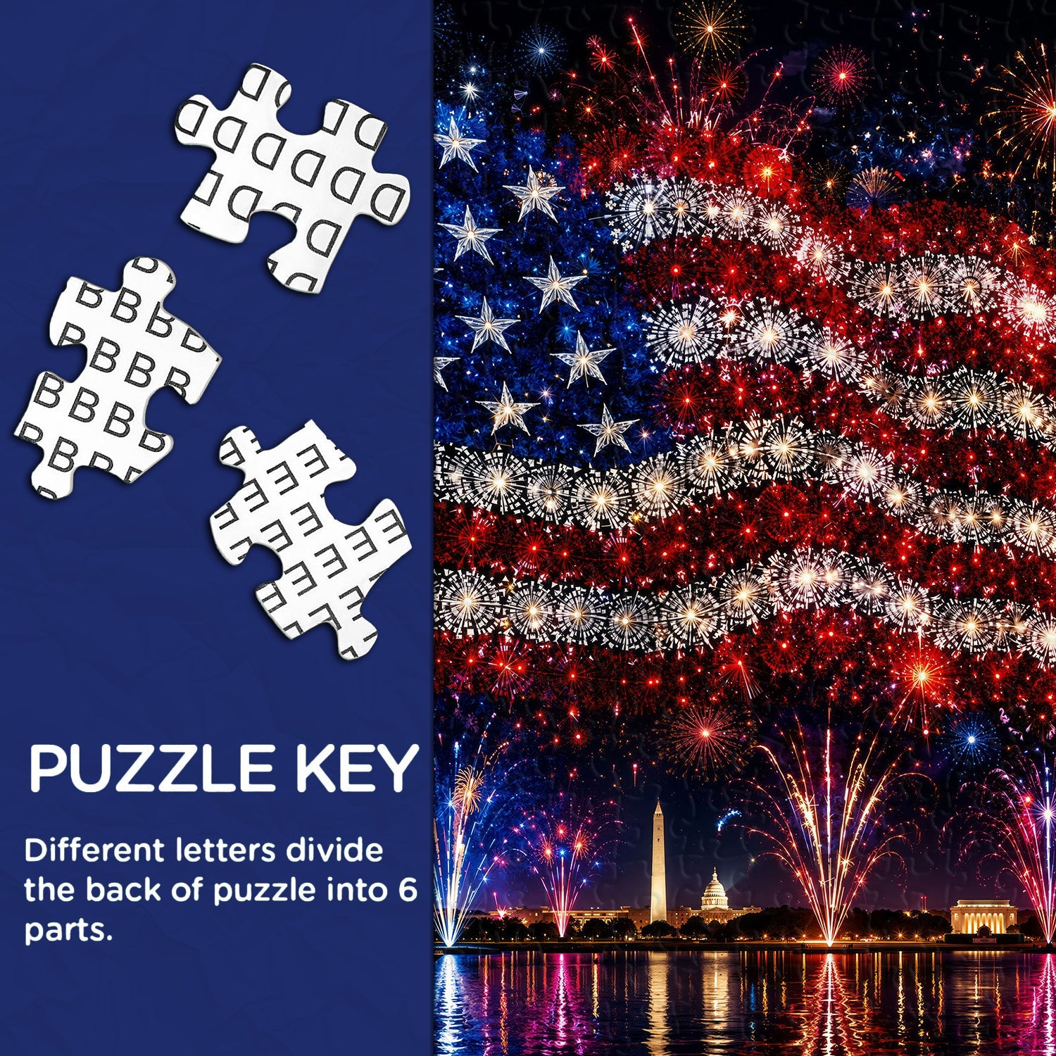 River Flag Fireworks Jigsaw Puzzle 1000 Pieces