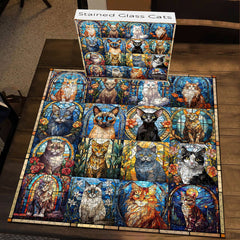 Stained Glass Cats Jigsaw Puzzle 1000 Piece