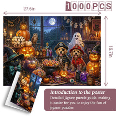 Cute Pets Halloween Night Jigsaw Puzzle 1000 Piece