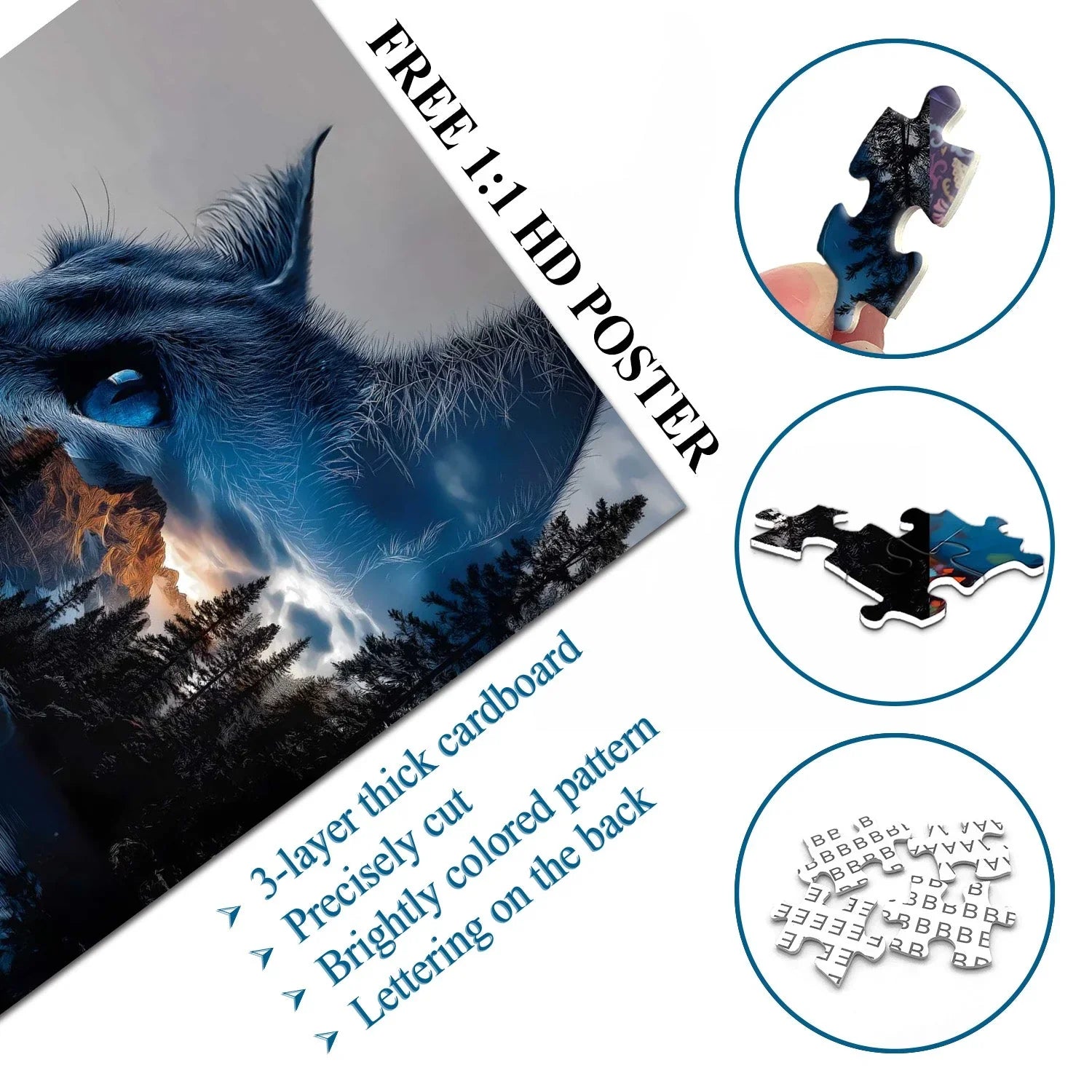 Mystic Forest Cat Jigsaw Puzzle 1000 Pieces