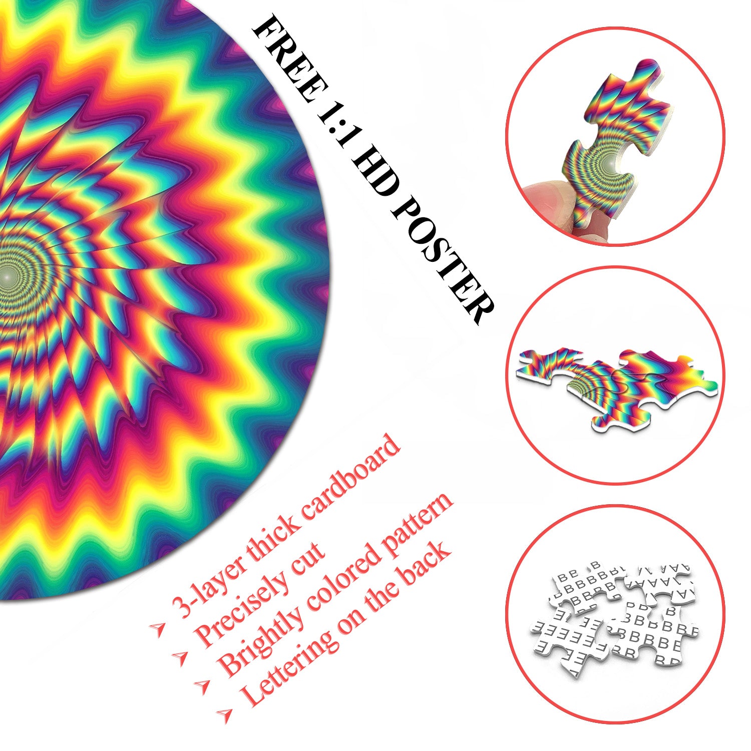 Rainbow Motion Illusion Jigsaw Puzzle 1000 Pieces