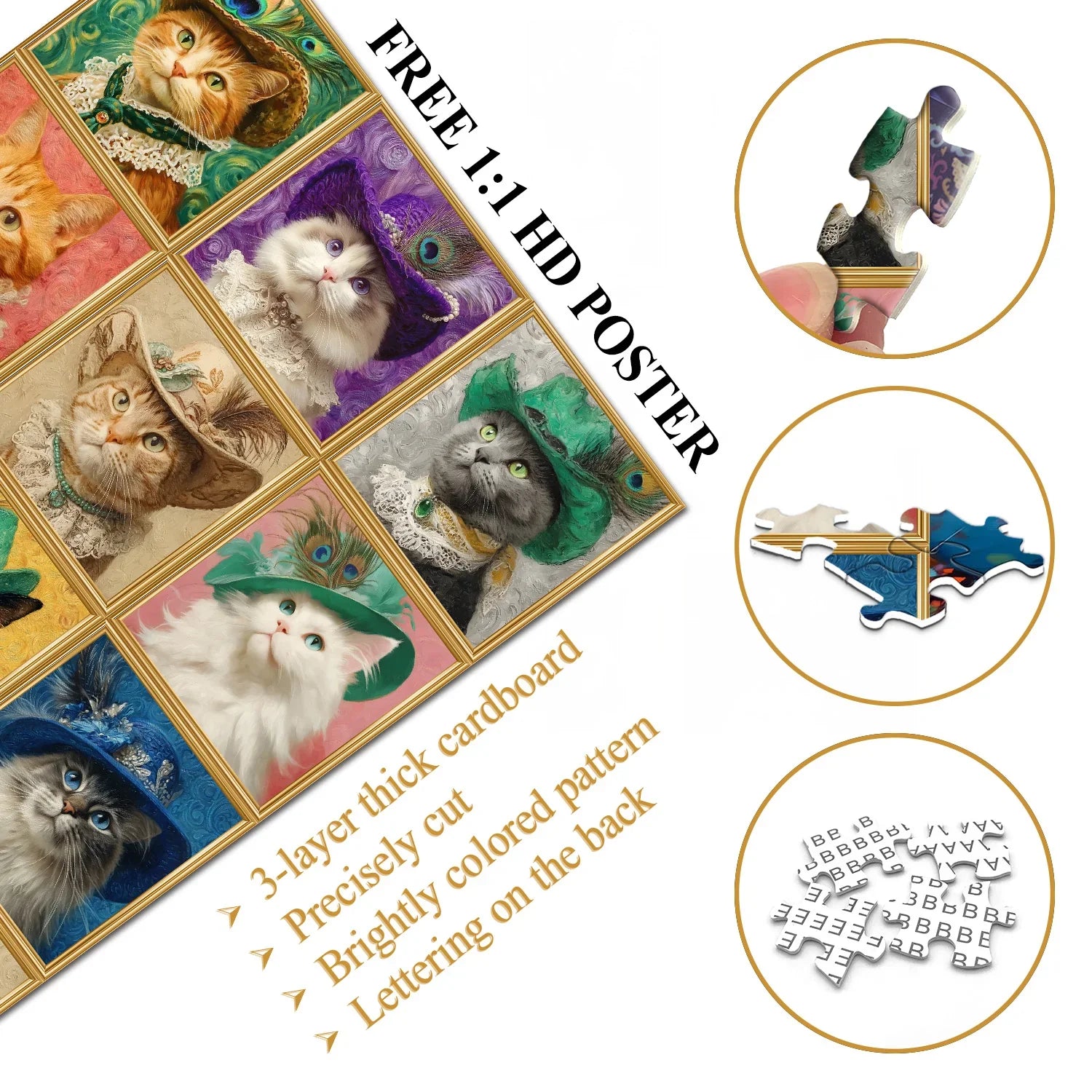 Vintage Cat Collection Puzzle 1000 Teile