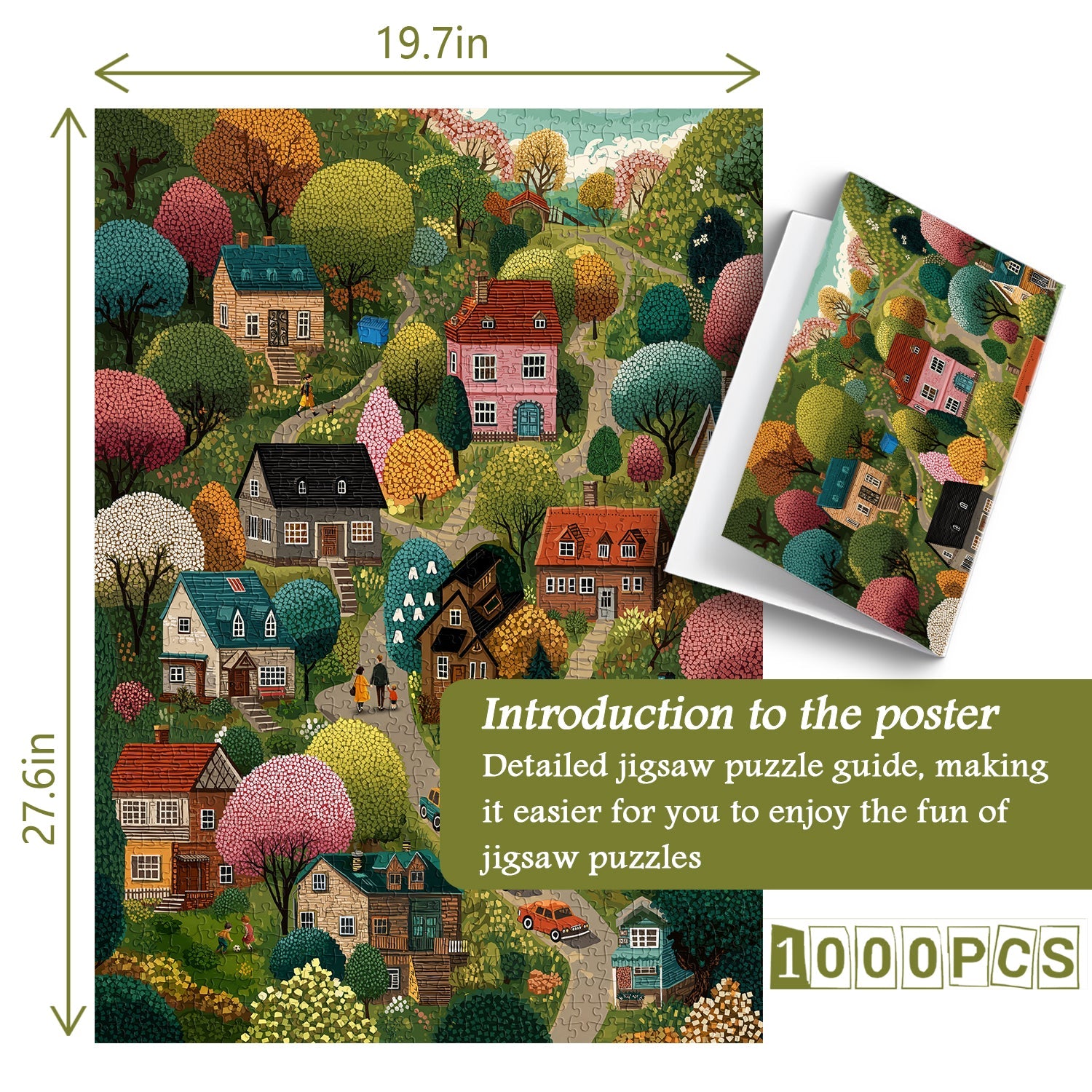 Vivid Village Jigsaw Puzzle 1000 Pieces